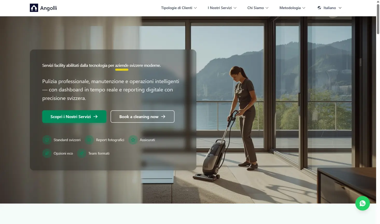 Angolli corporate website homepage