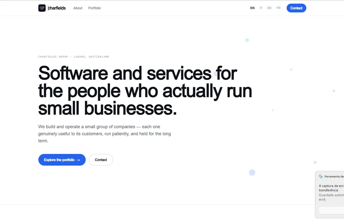 Charfields Group corporate website — Lugano, Switzerland